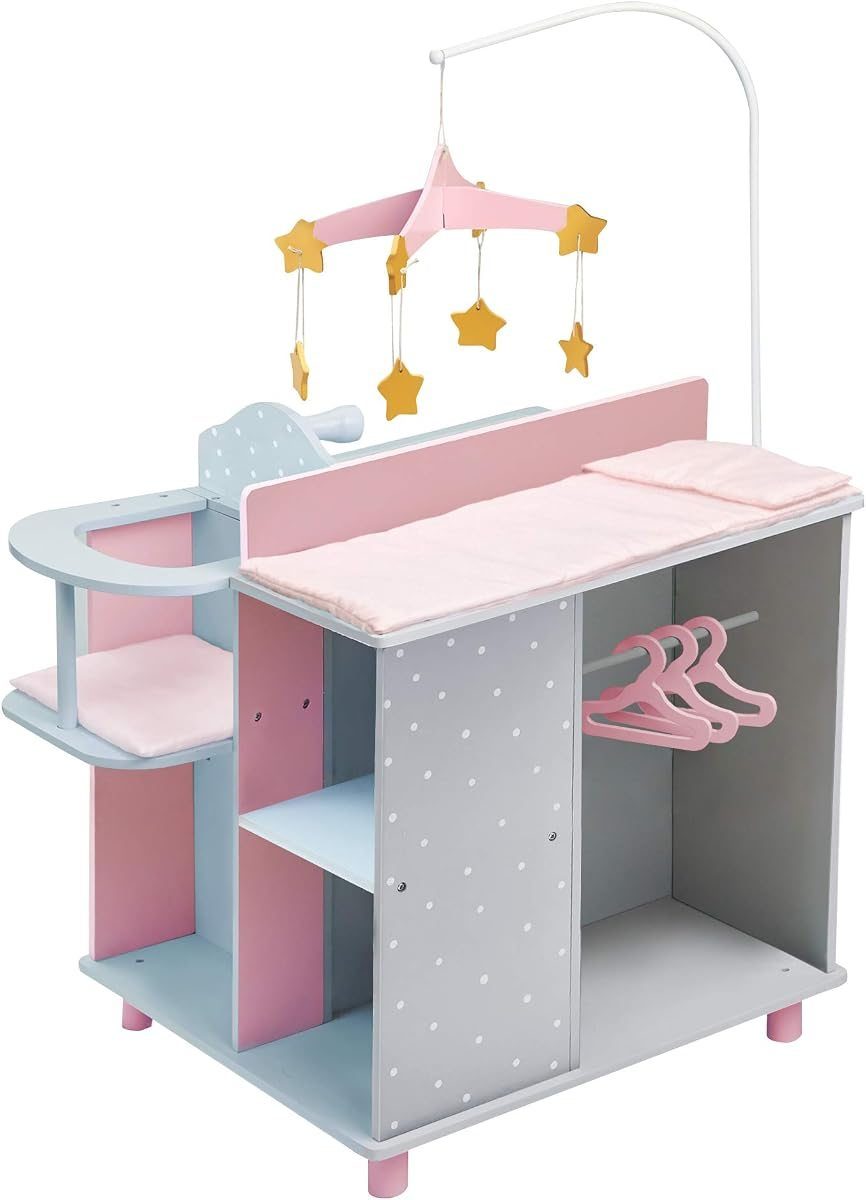 6-in-1 Polka Dot Baby Doll Changing Station